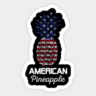 American Pineapple America Flag 4th July Sticker